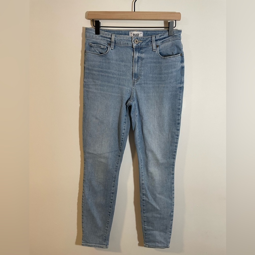 Paige Jeans Light Wash Blue Hoxton Ankle Skinny Stretch Denim Pants Size 28